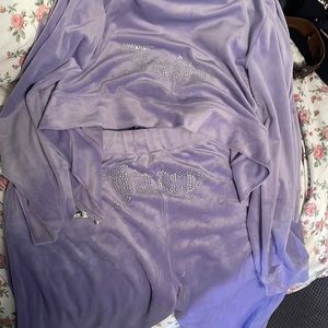 COPY - Lilac, juicy couture, velvet track suit, top and bottom